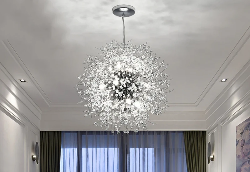 crystal globe chandelier light